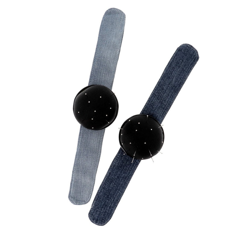 Bracelet porte épingles ajustable - Noir / Jeans upcyclé - BOHIN France
