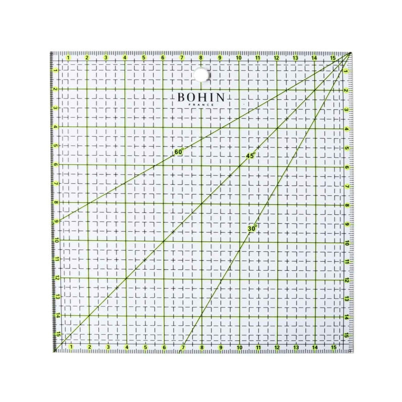 Règle carrée pour le patchwork robuste 16 cm x 16 cm - BOHIN France