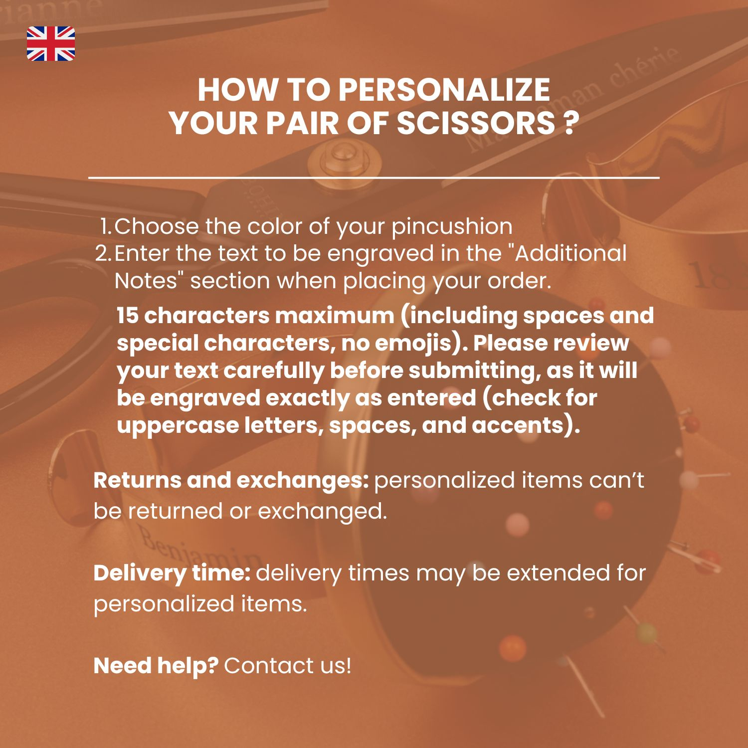 Ciseaux tailleur professionnels personnalisés