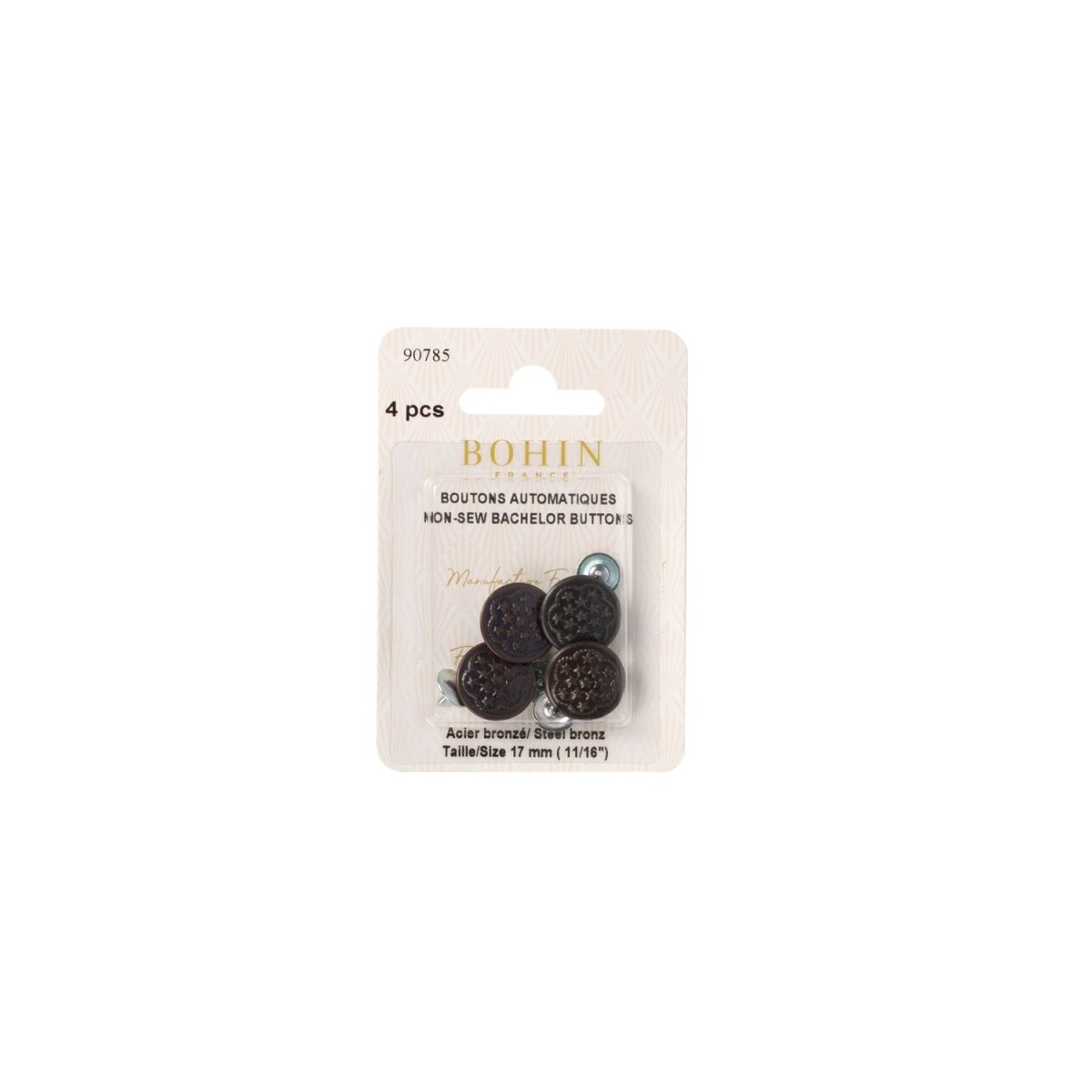 Boutons de jeans clipsables 17 mm argenté