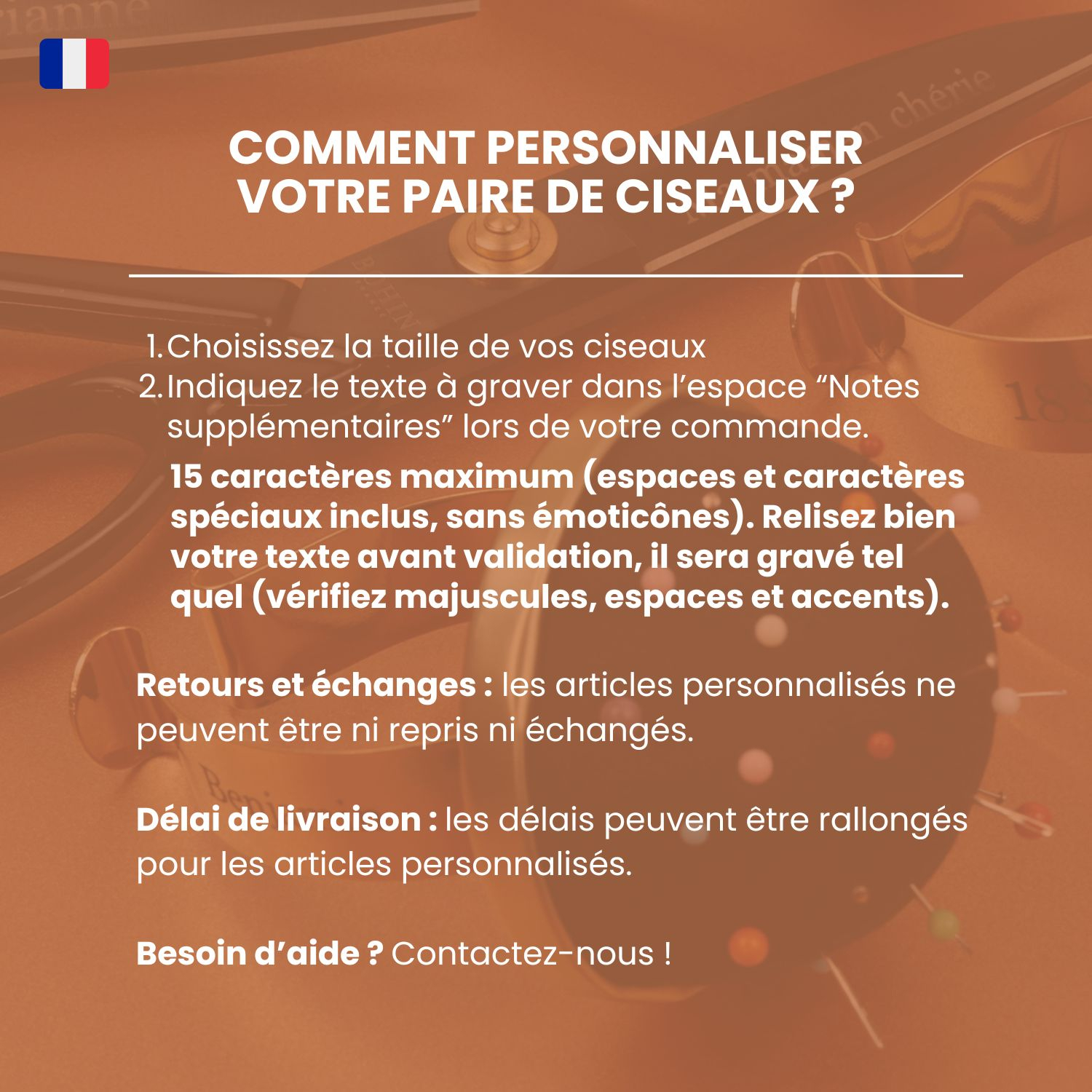 Ciseaux tailleur professionnels personnalisés