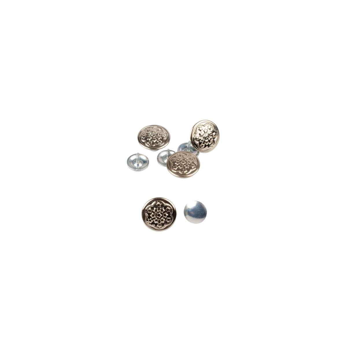 Boutons de jeans clipsables 17 mm argenté