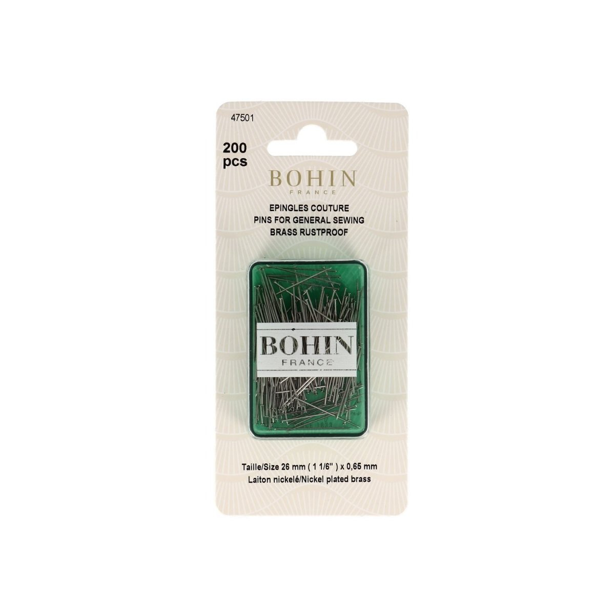 Epingles de confection en laiton N°3/0 -Rubannerie