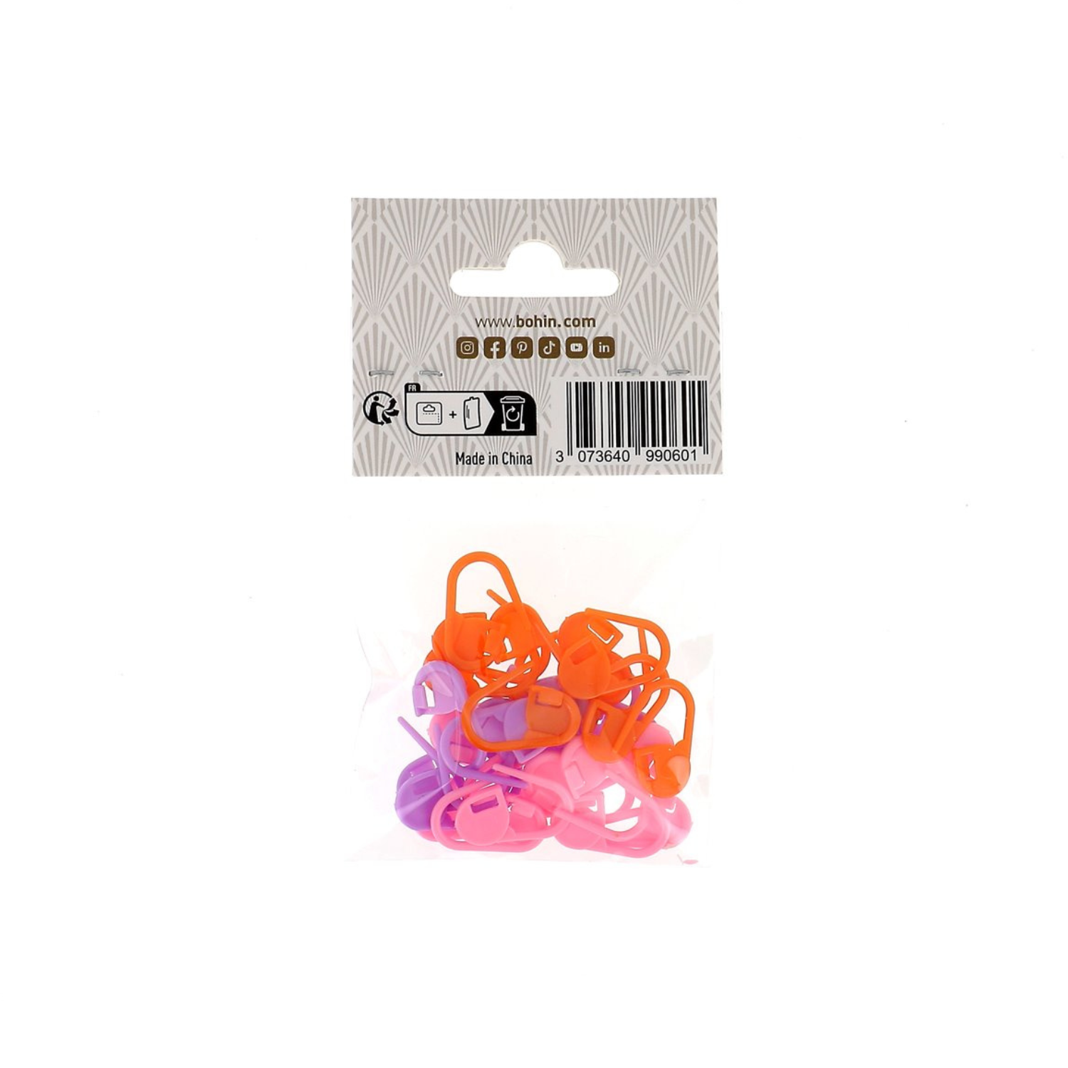 Marqueurs de mailles - Assortiment de 3 couleurs - 30 par paquet