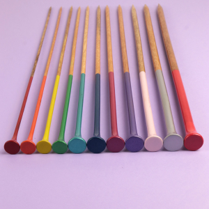 Aiguilles à tricoter - Bois de manguier - 40 cm.