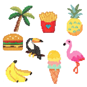 Patchs thermocollants – Effet point de croix pixelisé