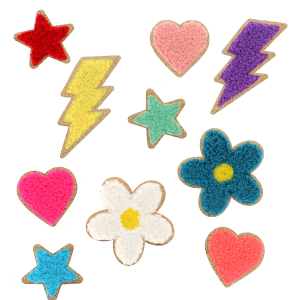 Patchs fluffy thermocollants – Effet doudou & liseré doré