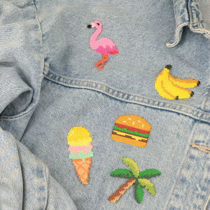 Patchs thermocollants – Effet point de croix pixelisé